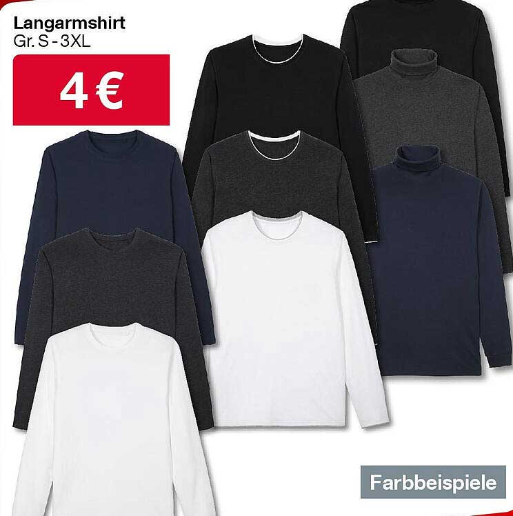 Langarmshirt Gr. S - 3XL