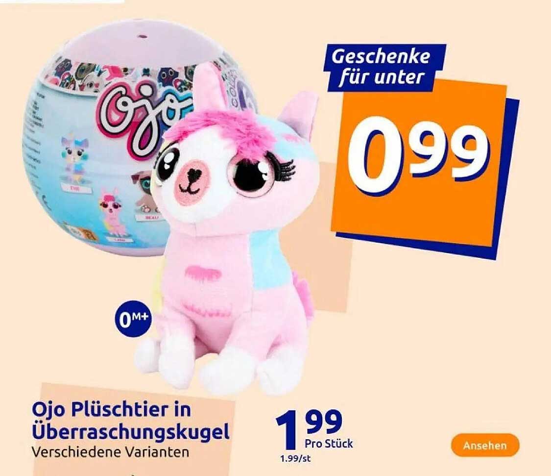 Ojo Plüschtier in Überraschungskugel