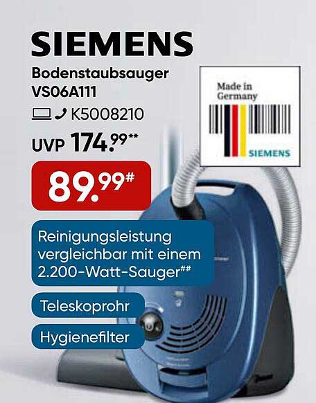 SIEMENS Bodenstaubsauger VS06A111