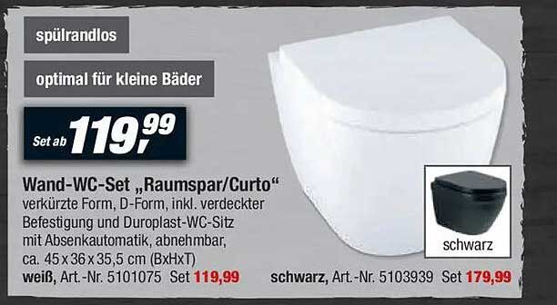 Wand-WC-Set „Raumspar/Curto“