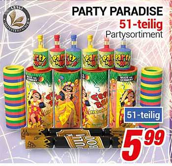 PARTY PARADISE 51-teilig Party sortiment