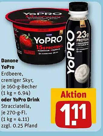 Danone YoPro Erdbeere, cremiger Skyr