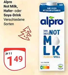 Alpro Not Milk, Hafer- oder Soya-Drink