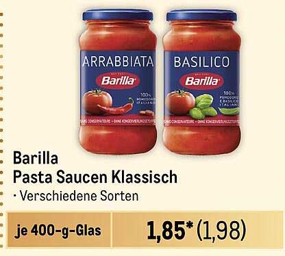 Barilla Pasta Saucen Klassisch