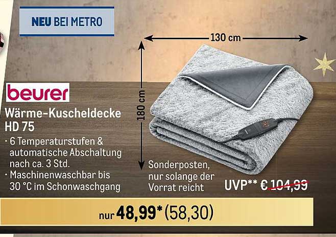 beurer Wärme-Kuscheldecke HD 75