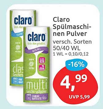 Claro Spülmaschinen Pulver