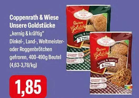 Coppenrath & Wiese Unsere Goldstücke „kernig & kräftig“ Dinkel-, Land-, Weltmeister- oder Roggenbrötchen gefroren