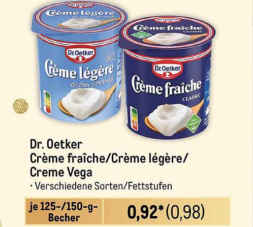 Dr. Oetker Crème fraîche/Crème légère/Creme Vega