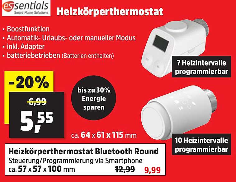 Heizkörperthermostat Bluetooth Round