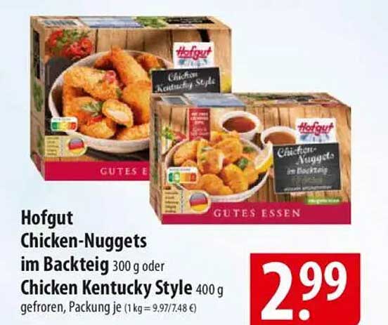 Hofgut Chicken-Nuggets im Backteig oder Chicken Kentucky Style