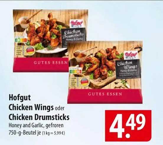 Hofgut Chicken Wings oder Chicken Drumsticks