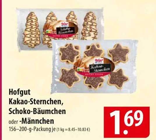 Hofgut Kakao-Sternchen, Schoko-Bäumchen oder -Männchen