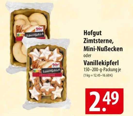 Hofgut Zimtsterne, Mini-Nußecken oder Vanillekipferl