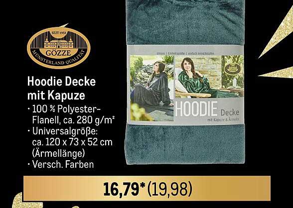 Hoodie Decke mit Kapuze