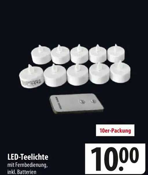 LED-Teelichte mit Fernbedienung, inkl. Batterie