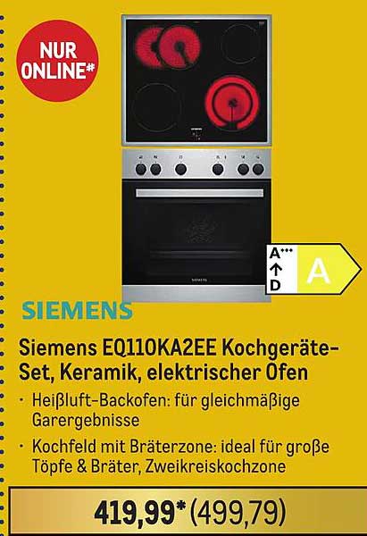 Siemens EQ110KA2EE Kochgeräte-Set, Keramik, elektrischer Ofen