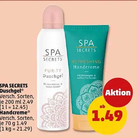 SPA SECRETS Duschgel  
SPA SECRETS Refreshing Handcreme