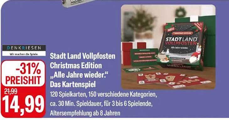 Stadt Land Vollposten Christmas Edition „Alle Jahre wieder.“ Das Kartenspiel