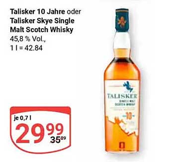 Talisker 10 Jahre oder Talisker Skye Single Malt Scotch Whisky