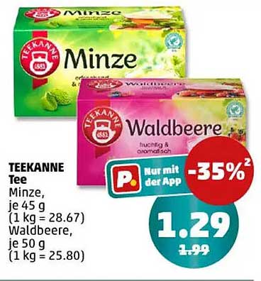 TEEKANNE Tee Minze, je 45 g Waldbeere, je 50 g