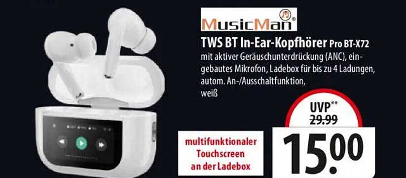 TWS BT In-Ear-Kopfhörer Pro BT-X72