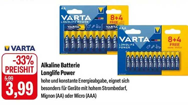 VARTA Alkaline Batterie Longlife Power