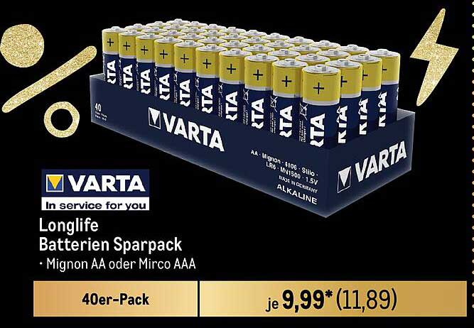 VARTA Longlife Batterien Sparpack