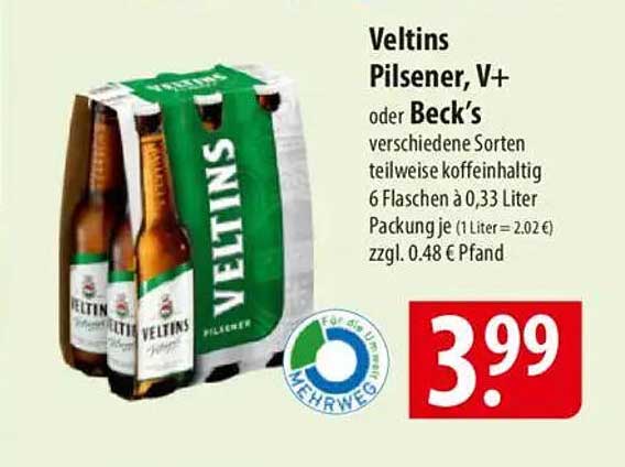 Veltins Pilsener, V+ oder Beck’s