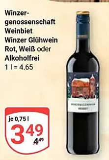 Winzergenossenschaft Weinbiet Winzer Glühwein Rot, Weiß oder Alkoholfrei