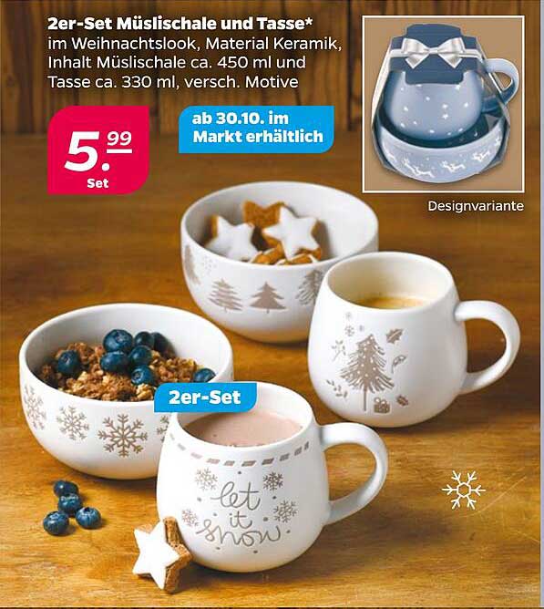 2er-Set Müslischale und Tasse