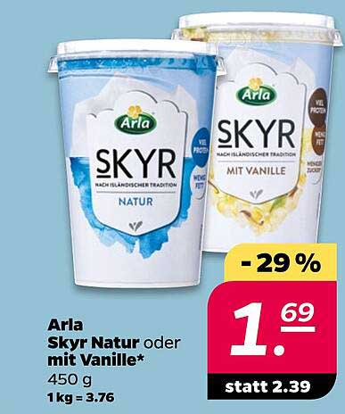 Arla Skyr Natur oder mit Vanille