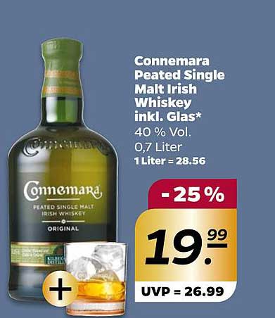 Connemara Peated Single Malt Irish Whiskey inkl. Glas*