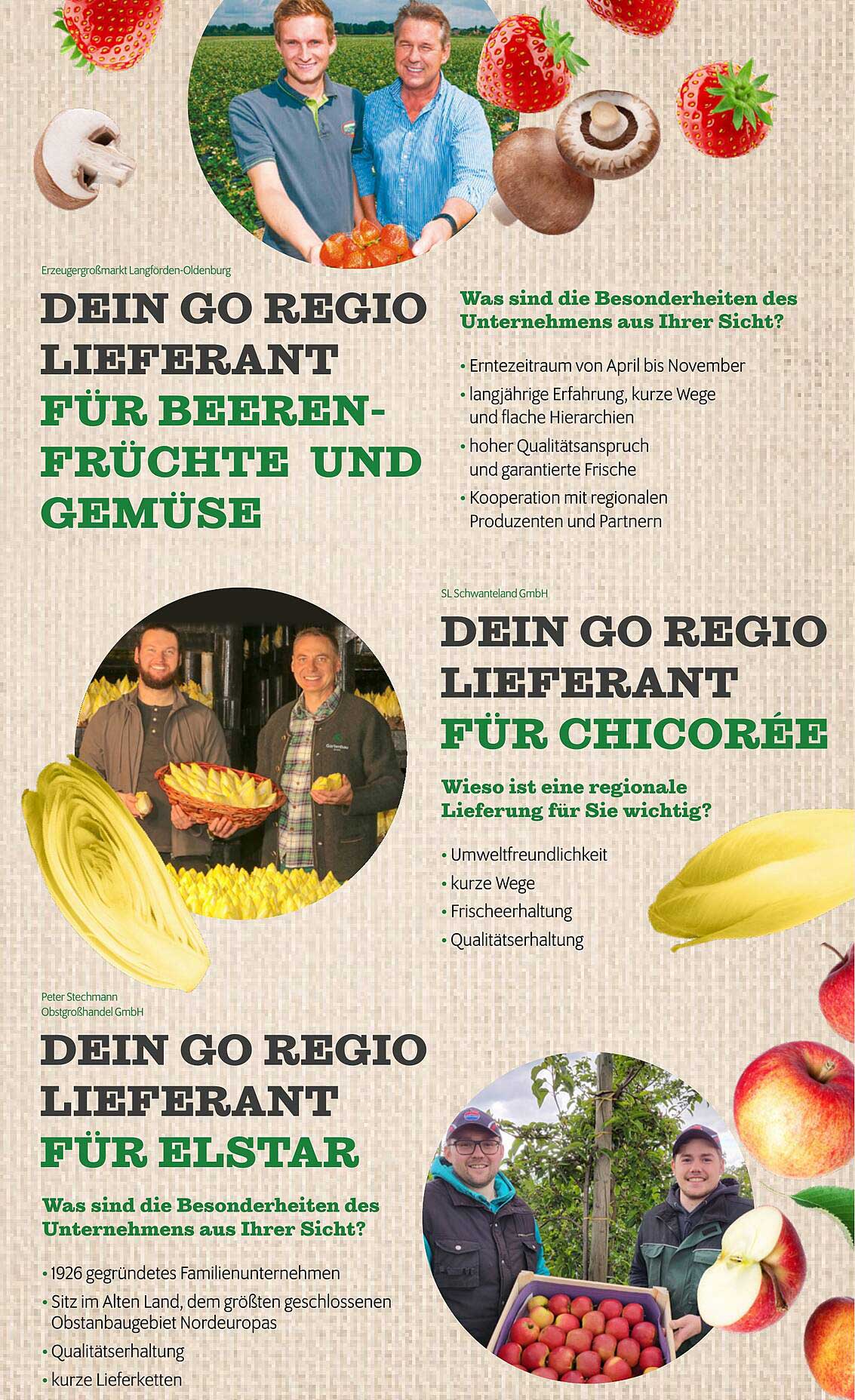 DEIN GO REGIO LIEFERANT FÜR BEEERENFRÜCHTE UND GEMÜSE  
DEIN GO REGIO LIEFERANT FÜR CHICORÉE  
DEIN GO REGIO LIEFERANT FÜR ELSTAR