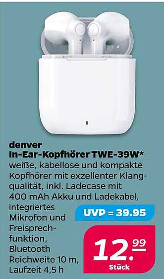 denver In-Ear-Kopfhörer TWE-39W*