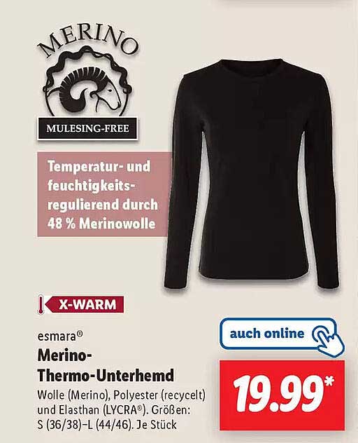 esmara® Merino-Thermo-Unterhemd