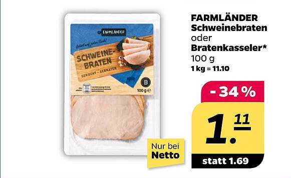 FARMLÄNDER Schweinebraten oder Bratenkasseler