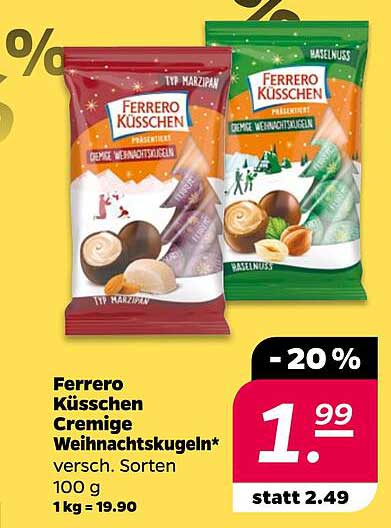 Ferrero Küsschen Cremige Weihnachtskugeln*