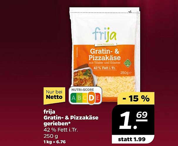 frija Gratin- & Pizzakäse gerieben*