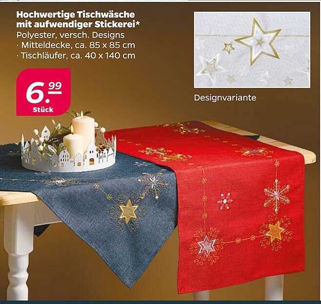 Hochwertige Tischwäsche mit aufwendiger Stickerei*