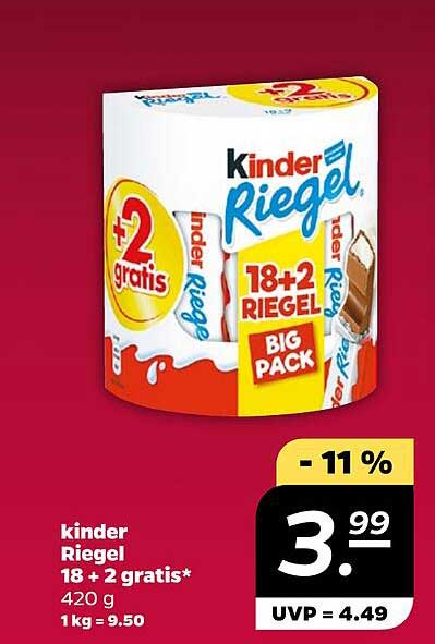 Kinder Riegel 18 + 2 gratis*