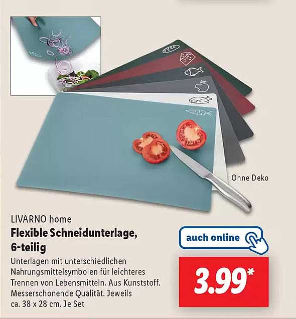 LIVARNO home Flexible Schneidunterlage, 6-teilig