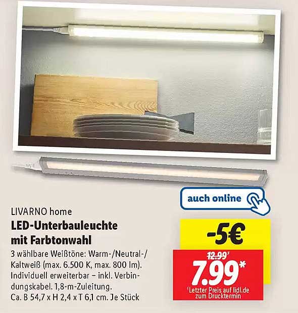 LIVARNO home LED-Unterbauleuchte mit Farbtonwahl