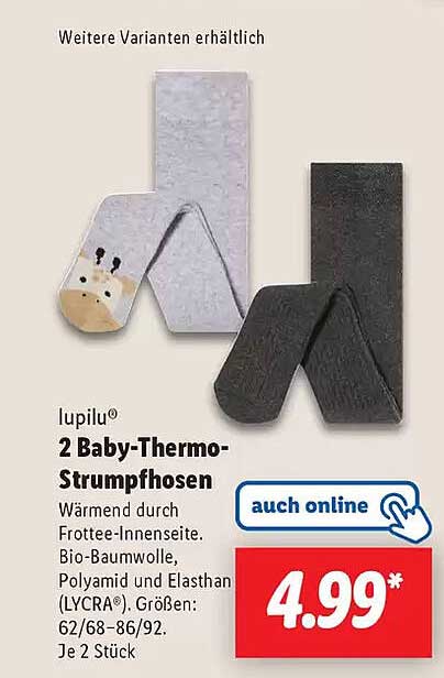 lupilu® 2 Baby-Thermo-Strumpfhosen