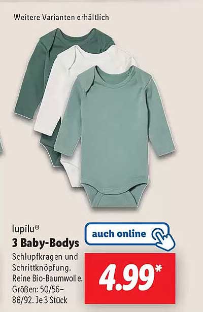 lupilu® 3 Baby-Bodys