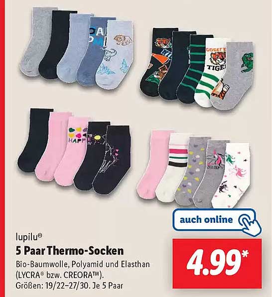 lupilu® 5 Paar Thermo-Socken