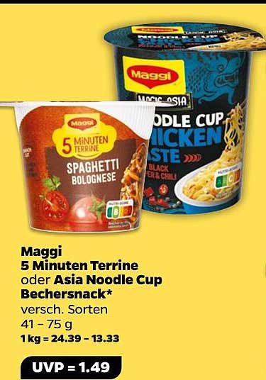 Maggi 5 Minuten Terrine oder Asia Noodle Cup