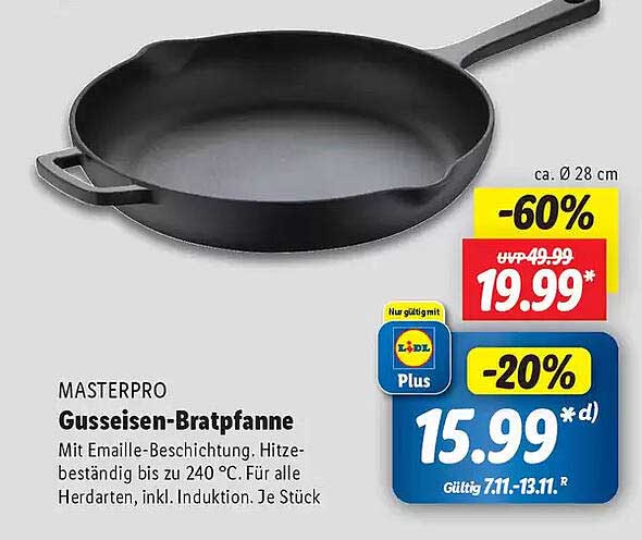 MASTERPRO Gusseisen-Bratpfanne