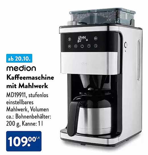 medion Kaffeemaschine mit Mahlwerk