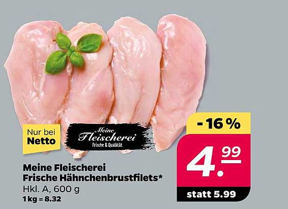 Meine Fleischerei Frische Hähnchenbrustfilets*