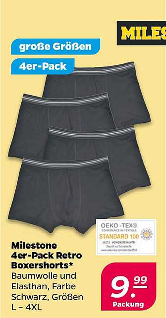 Milestone 4er-Pack Retro Boxershorts*